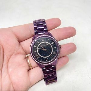 Michael Kors Black Plum Plated Steel Lauryn MK3724 Women's Wristwatch 38MM
